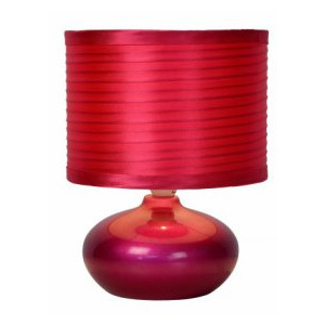LUCIDE TINA Table lamp E14 L16 W16 H24cm Red, stolní lampa