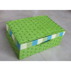 Zásuvka s víkem zelená-Zásuvka s víkem A, šhv=30x21x12cm