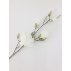 Umělá zimní květina MAGNOLIE GASPER, 84 cm, bílá