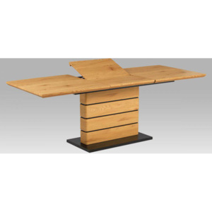 Jídelní stůl 160+60x90, divoký dub MDF, kov matná černá HT-705 OAK Art