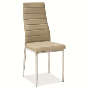 Židle HEAS H-261, 96x40x38, tmavě béžová/chrom