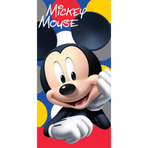 Froté bavlněná dětská osuška Mickey dots 70x140