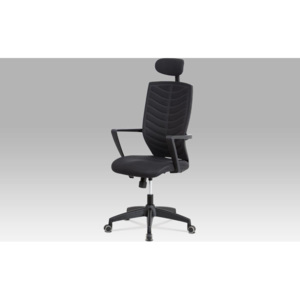 Kancelářská židle, houpací mech., černá MESH+látka, plastový kříž KA-D707 BK Art
