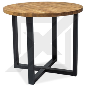 Kulatý stůl REAL, 78x90, dub/černá