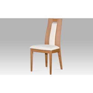 Jídelní židle masiv buk, barva buk, potah krémový BC-33905 BUK3 Art
