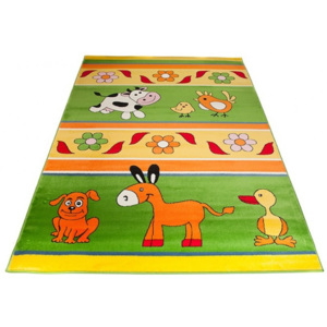 Kusový koberec dětský J0080 - Farma - zelená