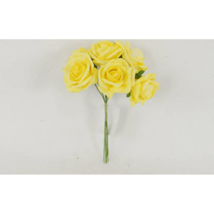 Růžičky pěnové, puget 6ks, barva žlutá PRZ755515 Art