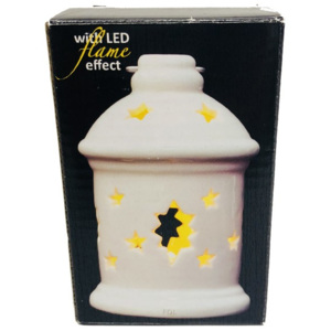 F.D.L. Vánoční dekorace LED FDL flame effect Lantern porcelán 12154