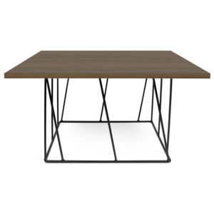 Malý konferenční stolek s deskou v dekoru ořechu a černýma nohama TemaHome Helix