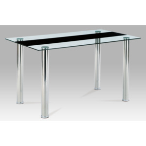 Jídelní stůl AT-1045 BK 140x80 cm, sklo/chrom