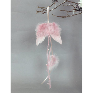 Andělská křídla z peří, barva růžová, baleno 12ks v polybag. Cena za 1 ks. AK6102-PINK Art