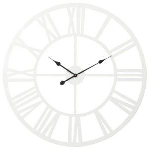 Kovové bílé hodiny s římskými číslicemi - Ø 60 cm J-Line