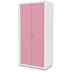 Dětská šatní skříň JAKUB, color, bílý/růžový