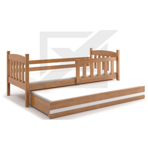 Dětská postel FLORENT 2 + matrace + rošt ZDARMA, 90x200, olše, bílá