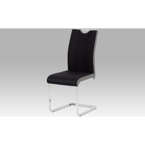 Jídelní židle chrom / černá látka + šedá koženka DCL-410 BK2 Art