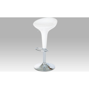 (AUB-401 WT) Barová židle, bílý plast / chrom AUB-9002 WT Art
