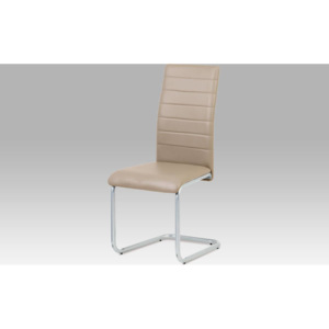 Jídelní židle, koženka cappuccino / šedý lak DCL-102 CAP Art