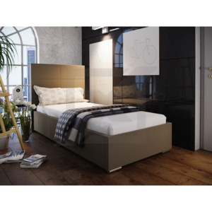 Jednolůžková čalouněná postel NASTY 4 + rošt + matrace, 80x200