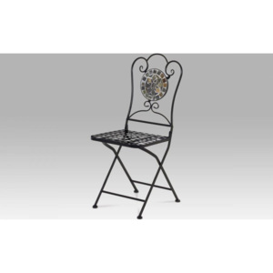 Židle kovová s mozaikou, černý kov JF2205 Art