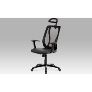 Kancelářská židle, houpací mech., černá MESH, plastový kříž KA-K103 BK Art