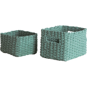 Set pletených košíků Compactor Lisou - zelený AQUA