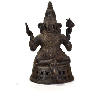Ganesha, stará mosazná soška, 13cm