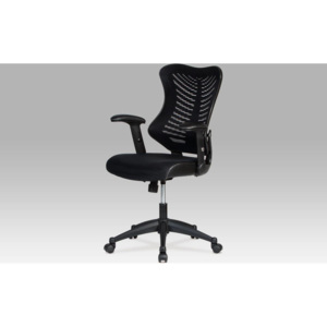 Kancelářská židle, látka mesh černá/koženka černá, houpací mechanismus KA-J806 BK Art