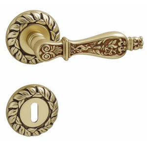 Dveřní kování MP Siracusa R (FG) - BB klika-klika otvor pro obyčejný klíč/FG (francouzská zlatá)