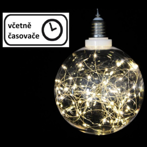 Nexos 57383 Vánoční dekorace - žárovka - 30 LED teple bílá