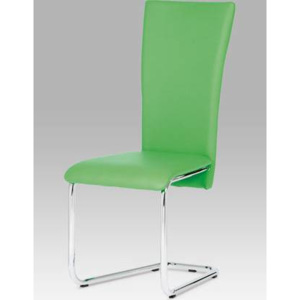 Jídelní židle chrom / zelená koženka DCL-173 GRN Art