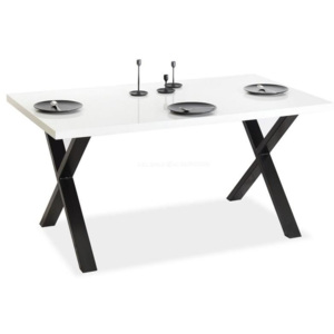 Jídelní stůl LOFARO bílá lesk, černá