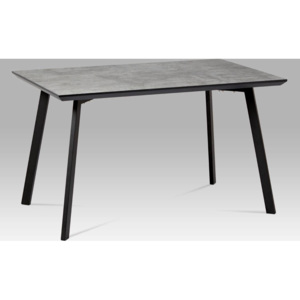 Jídelní stůl 130x80 cm, imitace betonu / černý mat MDT-620 GREY3 Art