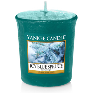 Votivní vonná svíčka Yankee Candle Icy Blue Spruce - Lesklý modrý smrk 50 GRAMŮ