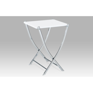Sklápěcí stolek 84200-03 WT bílá deska, chrom
