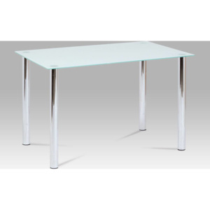Jídelní stůl 120x80 cm, bílé sklo / chrom GDT-514 WT Art