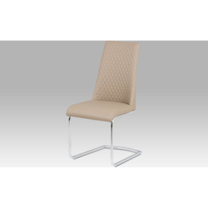 Jídelní židle, koženka cappuccino / chrom HC-701 CAP Art