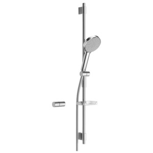 Hansa Activejet - Sprchová souprava s hadicí, tyčí a ruční sprchou, 1 proud, světle šedá/chrom 84370110