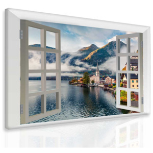 Obraz rakouská vesnička (100x80 cm) - InSmile ®
