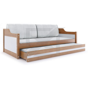 Dětská postel CASPER 2 + matrace + rošt ZDARMA, 90x200, olše, bílá