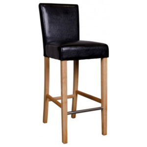 Barová židle BODEM černá PU, přírodní nohy House Nordic 1001100