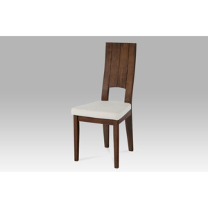 Jídelní židle ARC-5601 WAL barva ořech, látka krémová