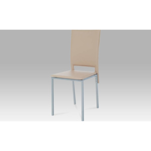 Jídelní židle koženka cappuccino / šedý lak DCL-245 CAP Art
