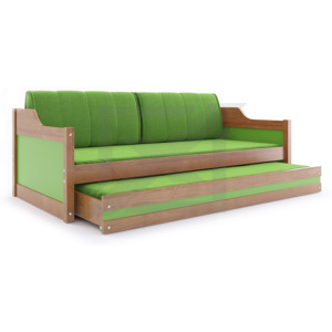 Dětská postel CASPER 2 + matrace + rošt ZDARMA, 80x190, olše, zelená