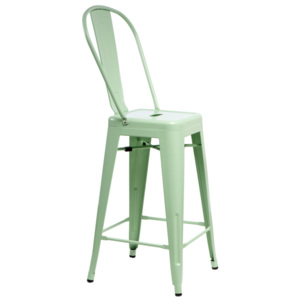 Barová stolička s opěradlem Paris Back zelená
