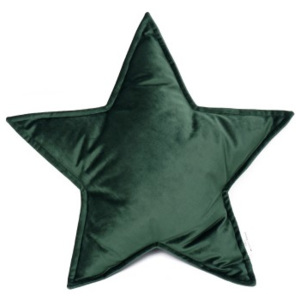 Polštář velurový - hvězda tmavě zelená 2249