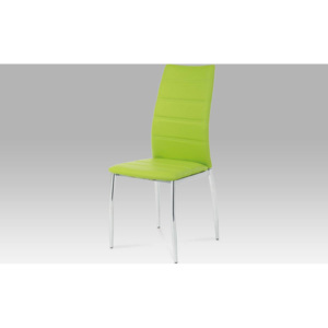Jídelní židle chrom / koženka limetková AC-1295 LIM Art