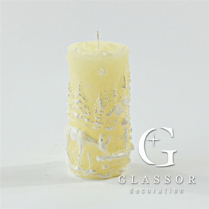 Glassor svíčka krémová se srnkami