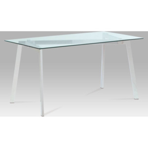 Jídelní stůl 150x80 cm, čiré sklo / chrom GDT-510 CLR Art