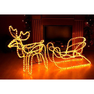 Svítící vánoční sob - LED světelná dekorace - 140 cm - Nexos D29211
