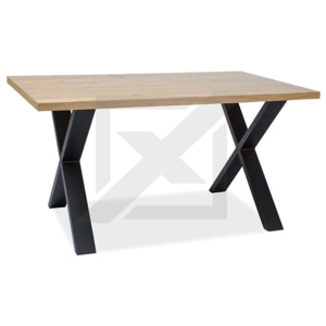 Jídelní stůl XAVI II, 78x90x180, dub/černá